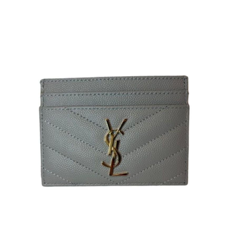 Saint Laurent card holder light grey